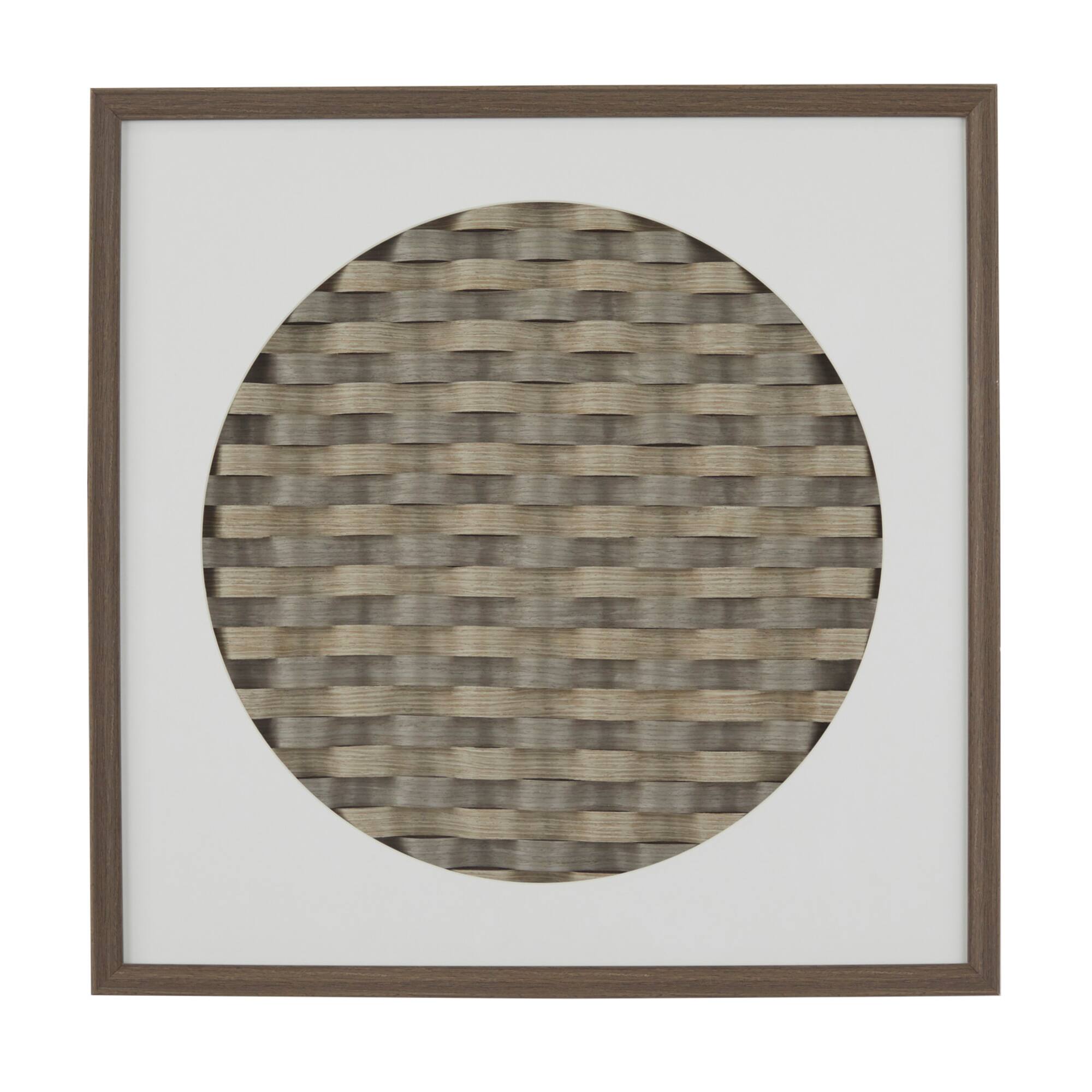 Dark Brown Wood Contemporary Shadow Box, 24" x 2" x 24"